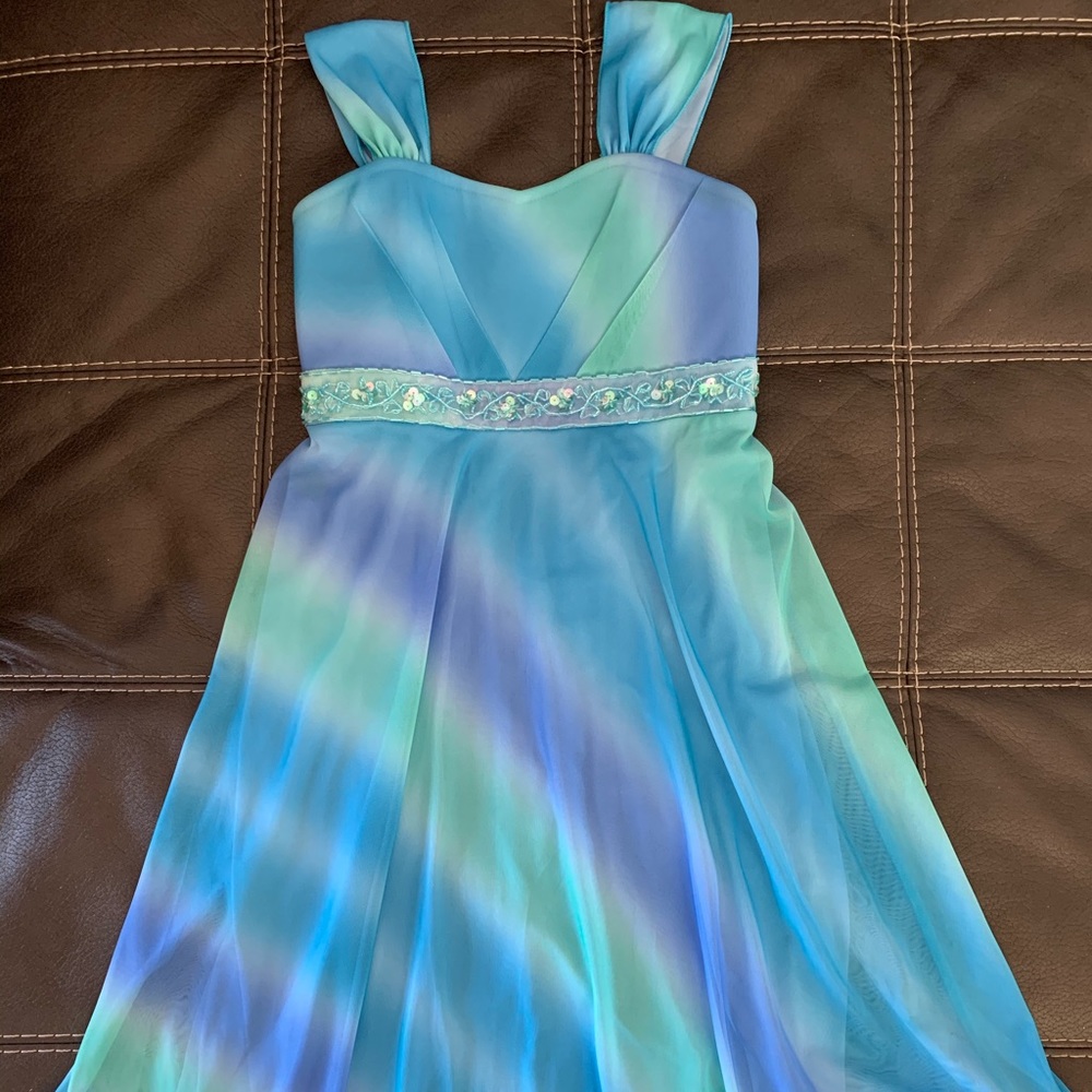 Blue/Green/Purple Ombré Dress